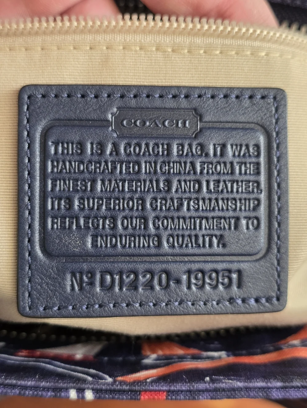 Coach Candace 19951 Legacy Navy Multicolor Leather Carryall Satchel Bag